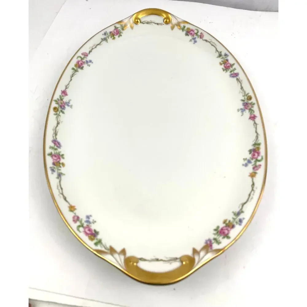 Antique GDA Limoges Oval Serving Platter 17